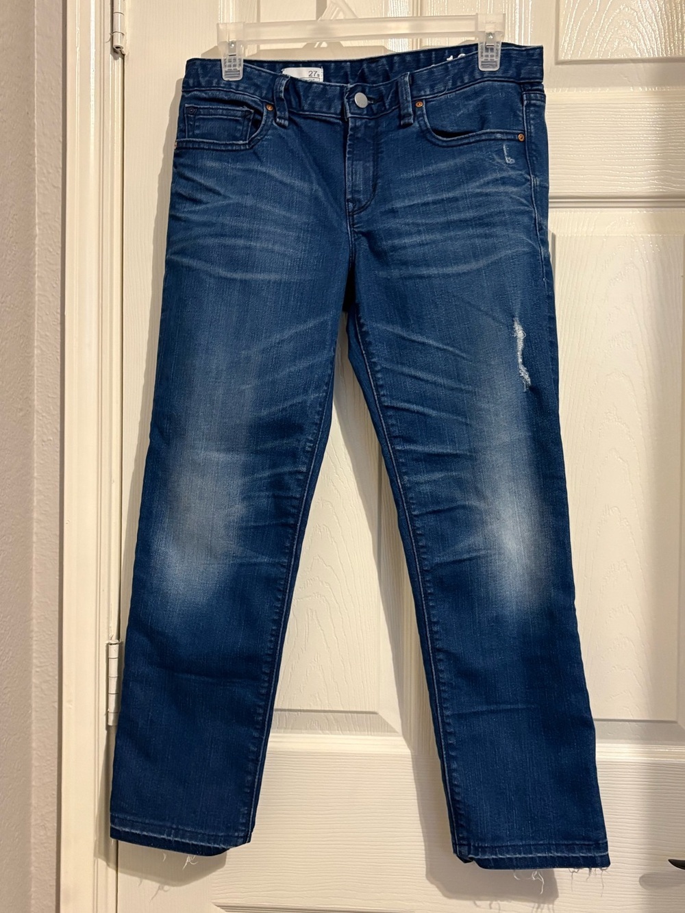 Gap real straight jeans raw hem 27S